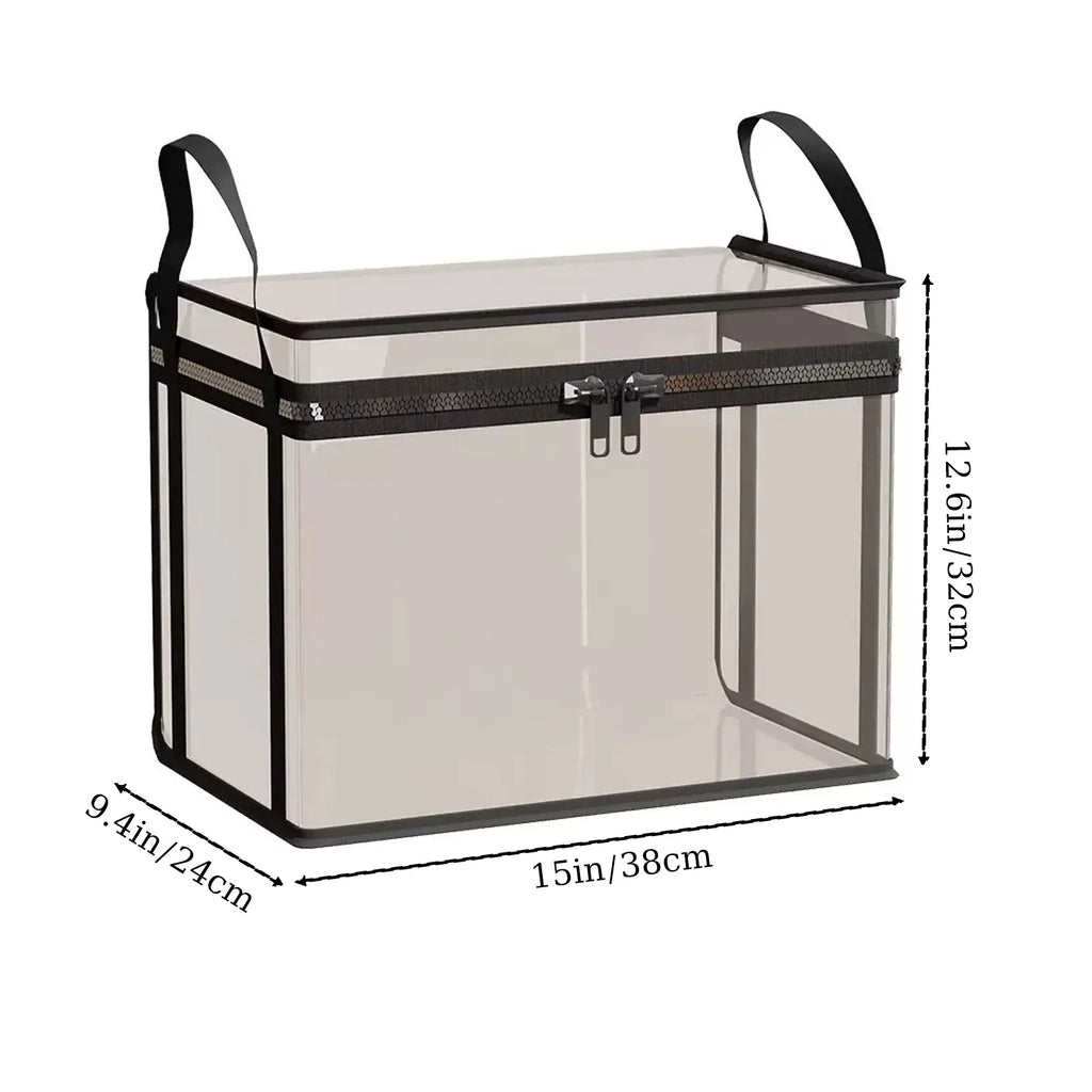[ Free Shipping ]Large Clear Thick Plastic Storage Box with Hinged Lid, Heavy-Duty Durable High Capacity Organizer, Perfect for Home, Camping, Travel, Attic and Moving