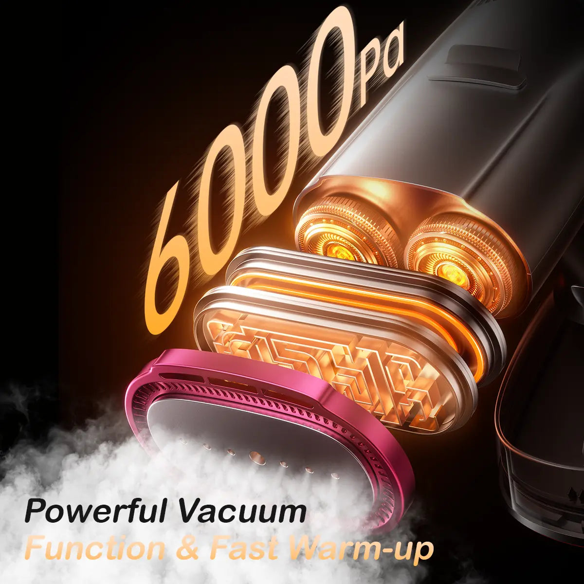 Dr.Flash Vacuum Garment Steamer, 270Ml Big Capacity, 1400W Handheld Clothes Steamer, Suction Steamer ＆ Iron 2 in 1, Portable Travel Iron for Clothes, Fabrics, Large Ceramic Heat Panel