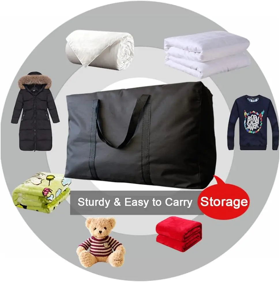 Extra Large Moving Bags - Strong Zippers, Carrying Handles, Space Saving Storage Totes for Clothes, Moving Supplies & Traveling