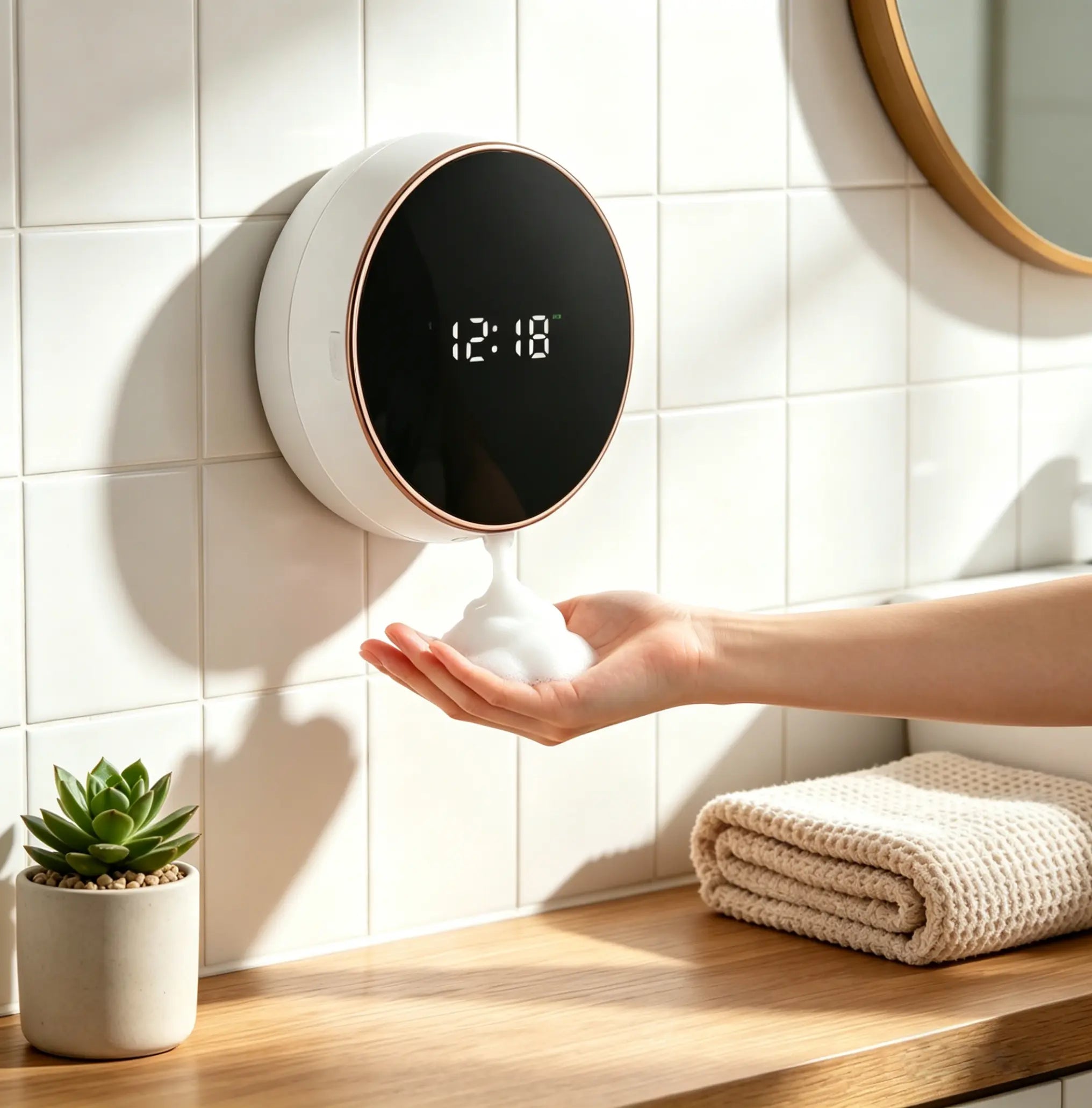 1Pc,Smart Touchless Automatic Soap Dispenser Touchless Auto Hands Free Lotion Wall Mount Liquid Dish Soap Dispenser Electric Plastic Modern Smart Rechargeable Hand Soap Dispenser for Bathroom Kitchen