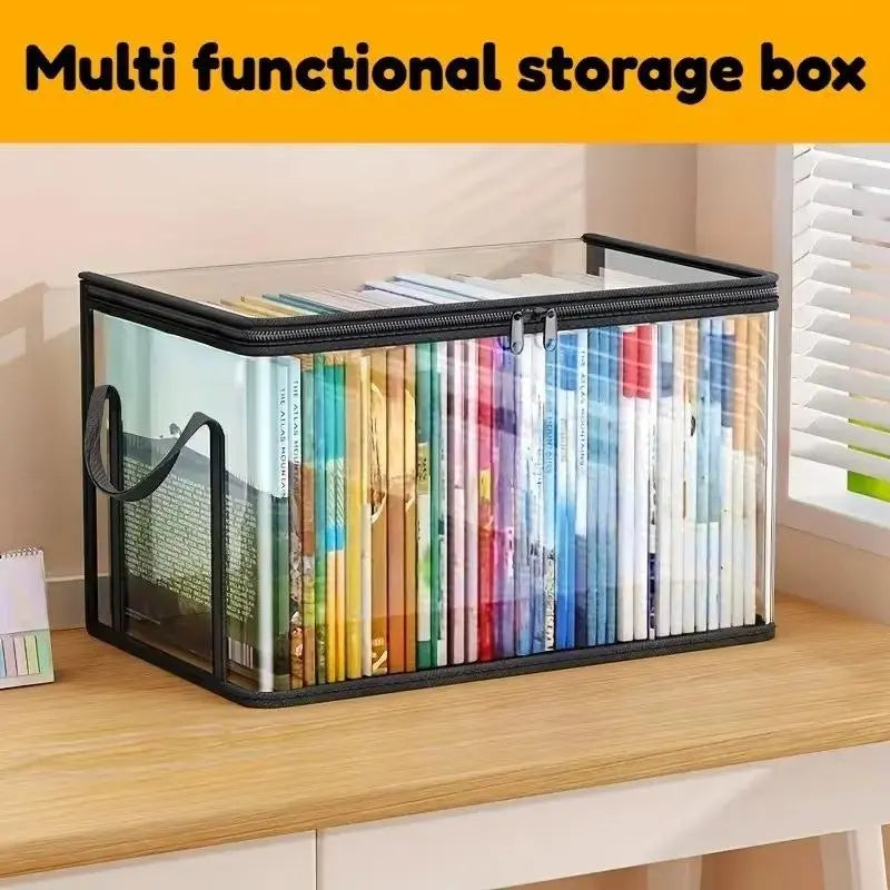 [ Free Shipping ]Large Clear Thick Plastic Storage Box with Hinged Lid, Heavy-Duty Durable High Capacity Organizer, Perfect for Home, Camping, Travel, Attic and Moving