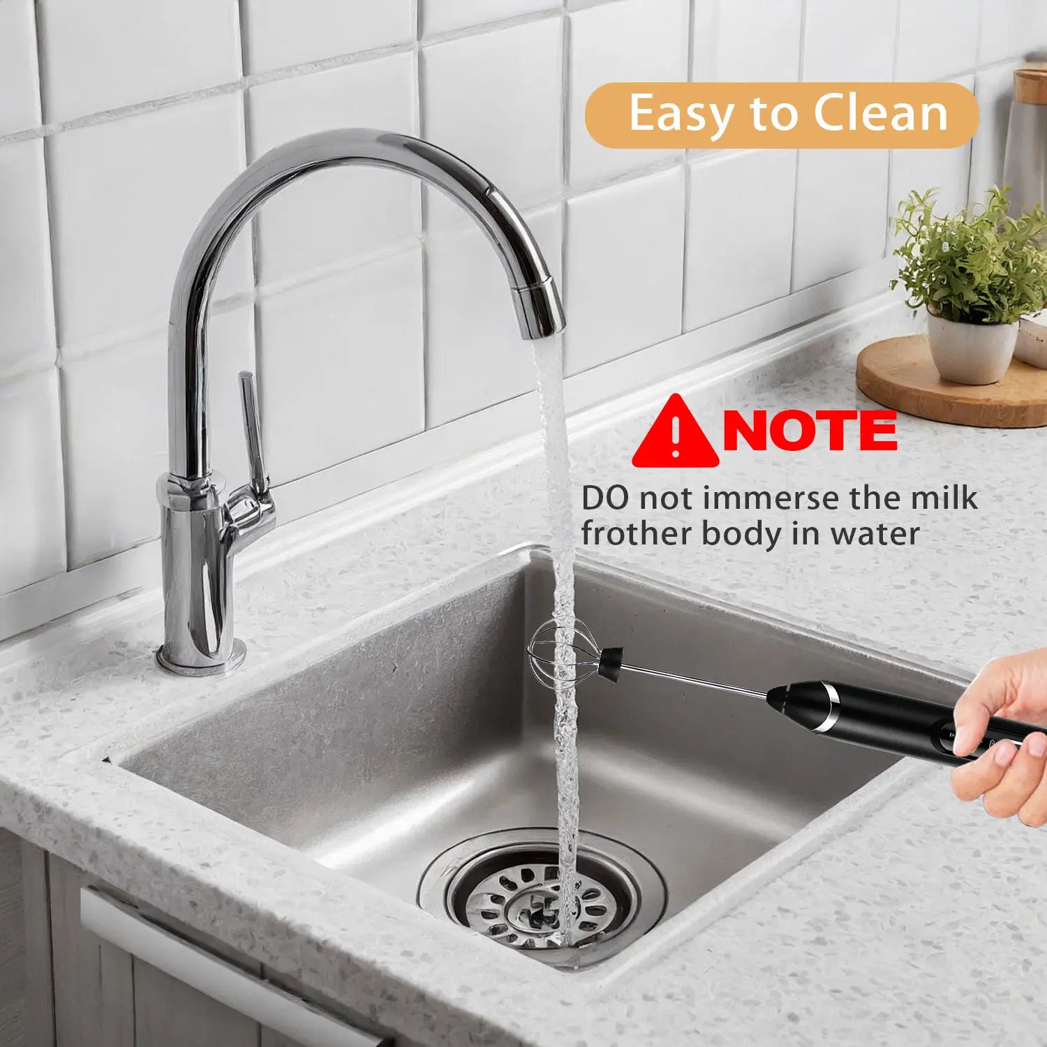 Upgraded Rechargeable Handheld Milk Frother with 3 Whisk Heads and 3 Speed Settings - Electric Coffee Mixer and Drink Foamer for Cappuccino, Latte, Cream, Hot Chocolate, and Egg Beating - Portable Stainless Steel Kitchen Tool