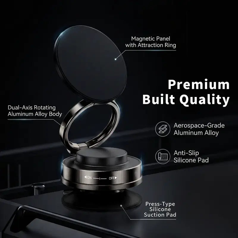 360° Adjustable Vacuum Magnetic Phone Holder, Suction Cup Phone Mount for Magsafe, Portable Cell Phone Holder for Car,Makeup/Gym/Mirror
