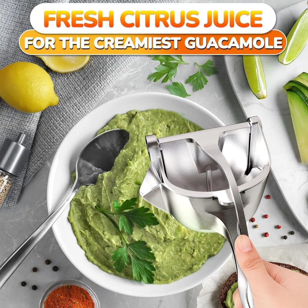 Fruit Juice Squeezer Handheld Aluminum Alloy Manual Juicer Hand Press, Non-Slip Ergonomic Handle, Easy to Use & Clean, 0.36 L Capacity Great Bar Juicer for Citrus, Pomegranate, and Other Fruits