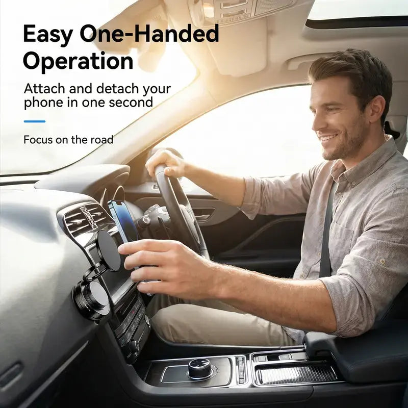 360° Adjustable Vacuum Magnetic Phone Holder, Suction Cup Phone Mount for Magsafe, Portable Cell Phone Holder for Car,Makeup/Gym/Mirror