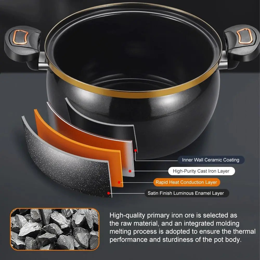 Micro Pressure Cooker 8.45Qt Nonstick Cooking Pot Fast Cooking Kitchen Cookware with Safety Valve Glass Lid for Gas Stovetop, Mothersdaygift#Summervibes