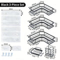 5-Pack Triangular Shower Caddy Bathroom Accessories Set, 2026 Trending No-Drill Strong Adhesion Suction Cup, Heavy-Duty Rustproof Waterproof Stainless Steel, Anti-Slipping Soap Toothbrush Holder, Large-Capacity Organizer for Bathroom Dorm, Ideal Gift,Summ