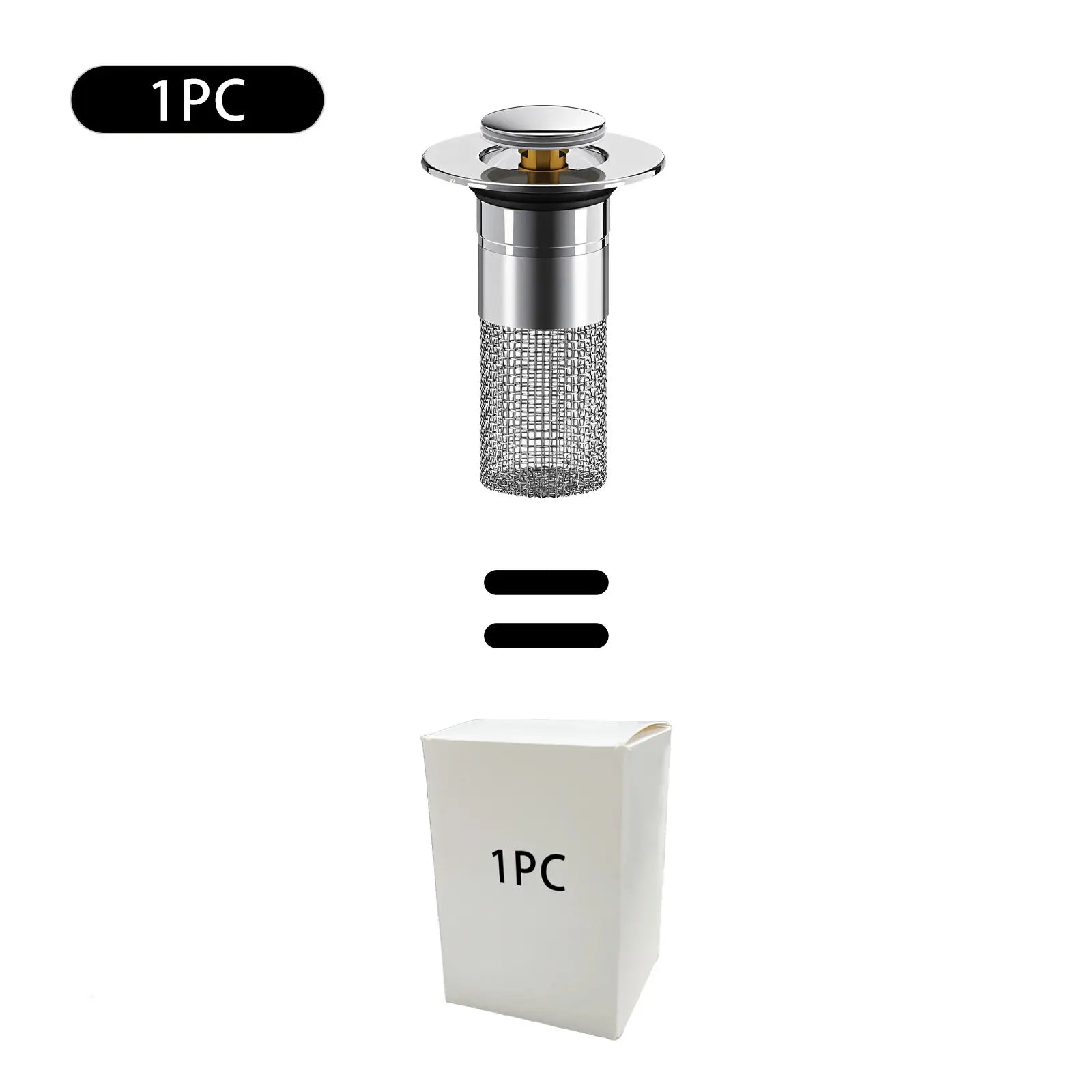 Sink Stopper Hair Catcher,(2Pcs) Pop-Up Sink Drain Strainer with Removable Stainless Steel Strainer Basket Hair Catcher, Bathroom Sink Strainer for Bathroom Sink Stopper Replacement