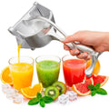 Fruit Juice Squeezer Handheld Aluminum Alloy Manual Juicer Hand Press, Non-Slip Ergonomic Handle, Easy to Use & Clean, 0.36 L Capacity Great Bar Juicer for Citrus, Pomegranate, and Other Fruits