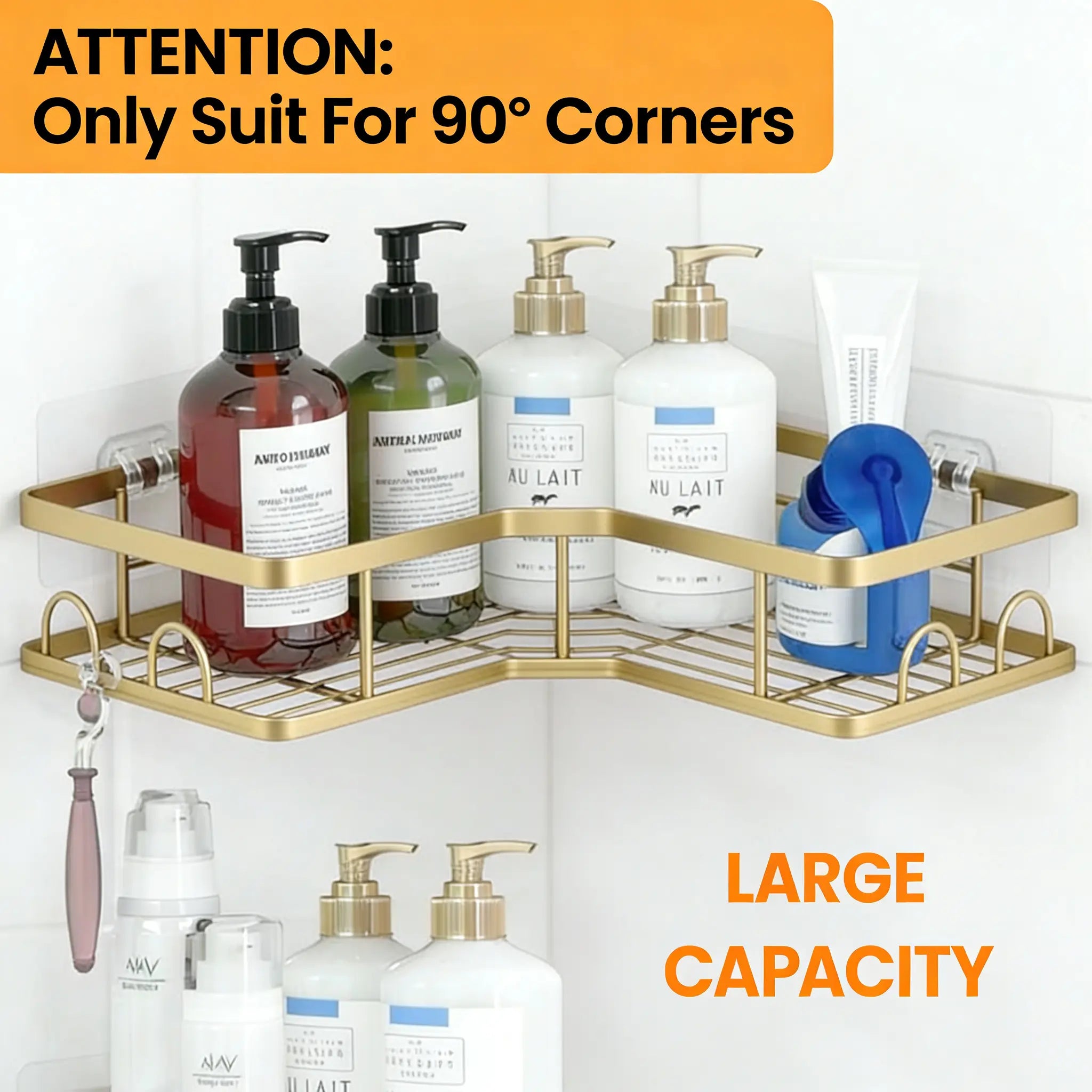 5-Pack Triangular Shower Caddy Bathroom Accessories Set, 2026 Trending No-Drill Strong Adhesion Suction Cup, Heavy-Duty Rustproof Waterproof Stainless Steel, Anti-Slipping Soap Toothbrush Holder, Large-Capacity Organizer for Bathroom Dorm, Ideal Gift,Summ